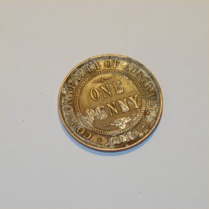 Vintage 1916 Australian Penny King George V Good Copper Coin