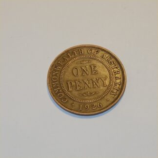 A Vintage 1926 Australian King George V Penny Good Copper Coin