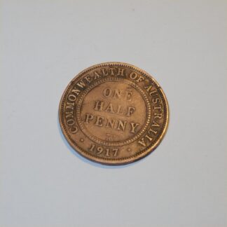 Vintage 1917 Australian King George V Half Penny Good Copper Coin GSC039