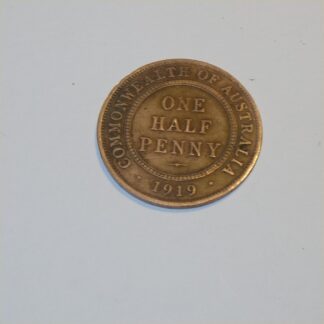 Vintage 1919 Australian King George V Half Penny Good Copper Coin GSC041