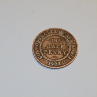 Vintage 1922 Australian King George V Half Penny Good Copper Coin GSC043