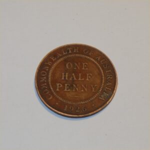Vintage 1926 Australian King George V Half Penny Good Copper Coin GSC047
