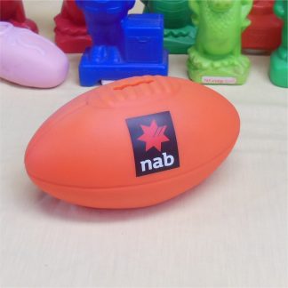 National Bank AFL Auskick Orange Football Plastic Coin Money Box