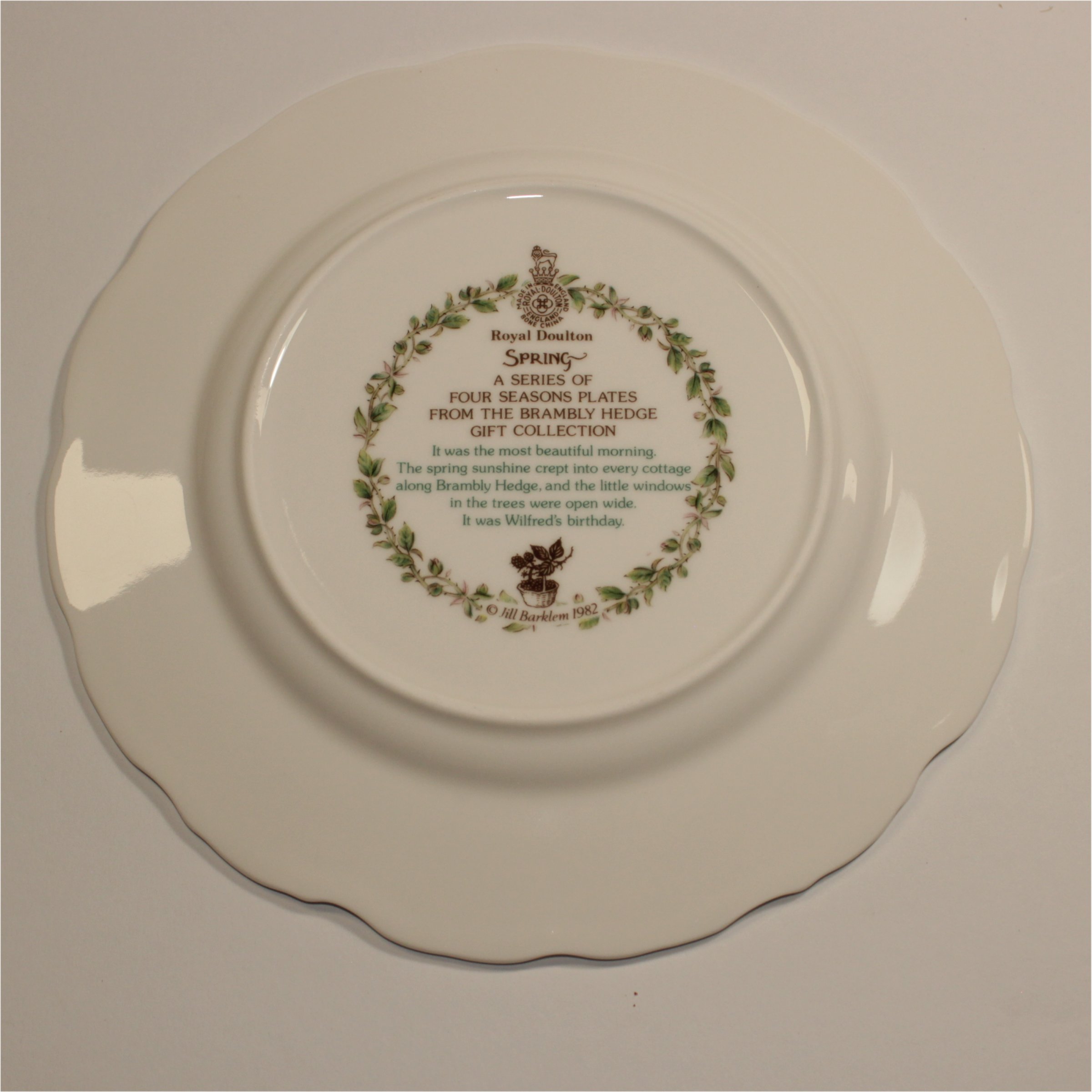 Royal Doulton Collectors Plate Brambly Hedge Spring 1982 Issue